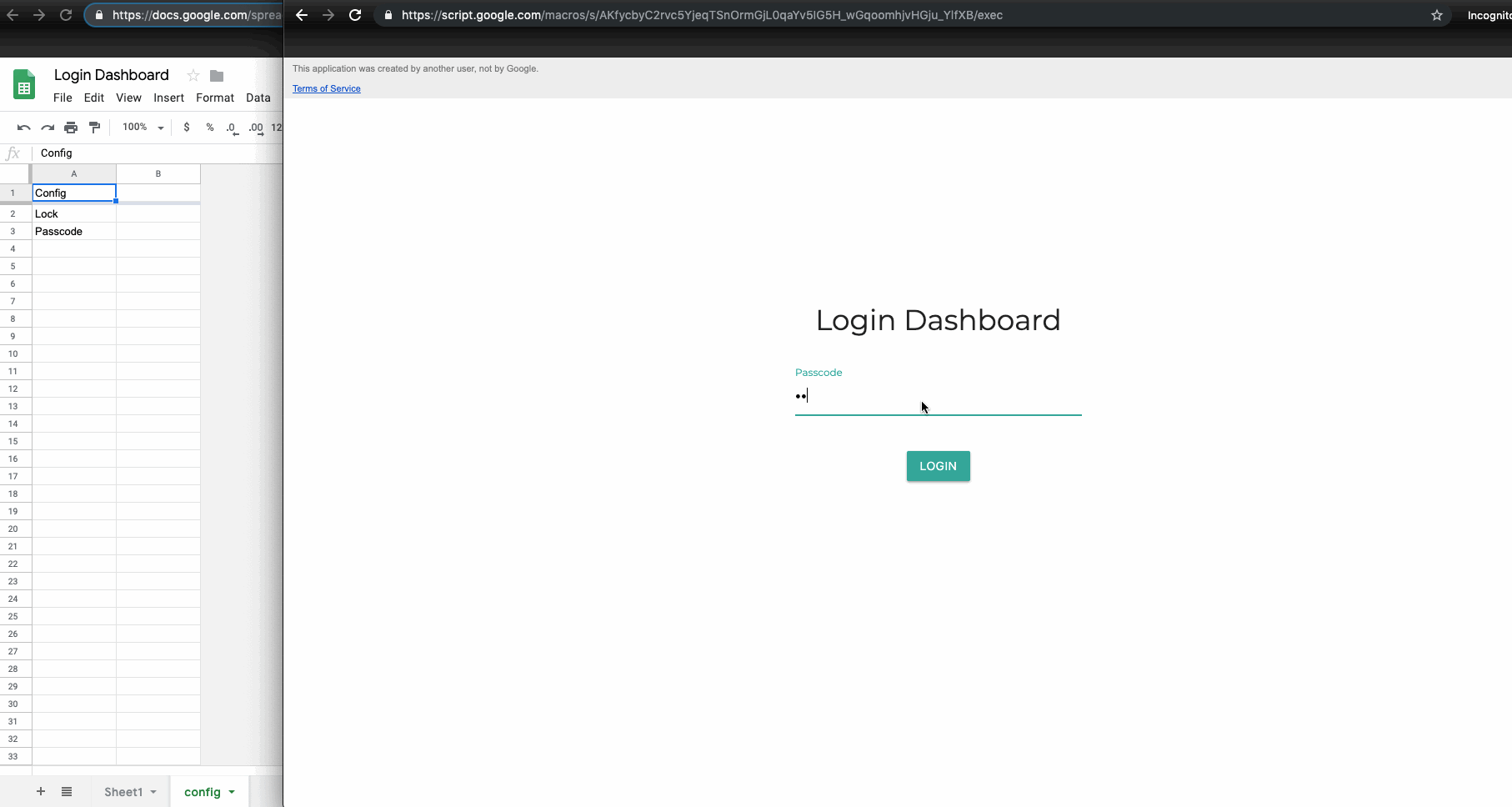 Password Protected Dashboard - Backend
