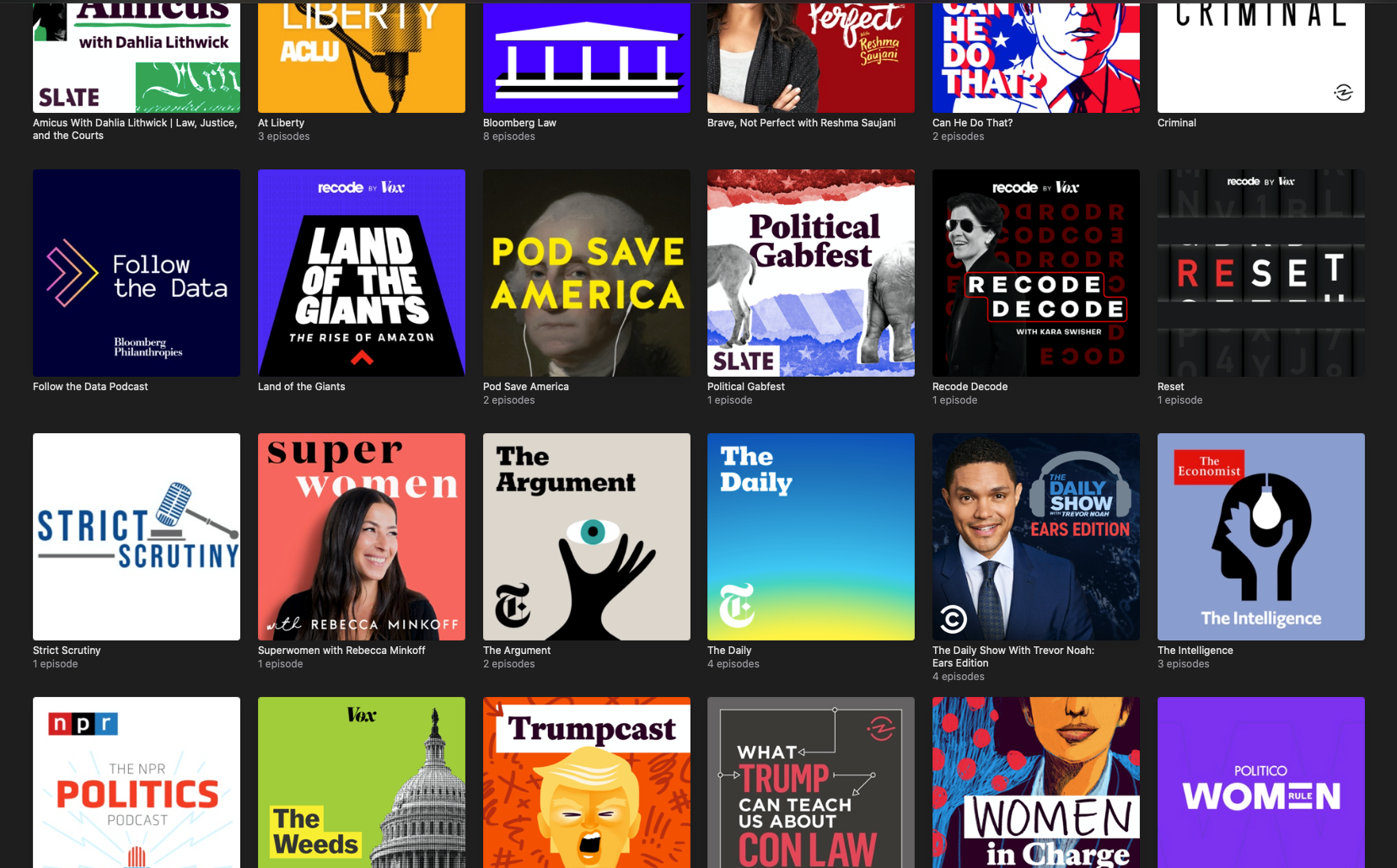 podcasts i listen to - 2019