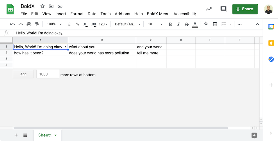 format (bold) specific word(s) inside a cell using google apps script