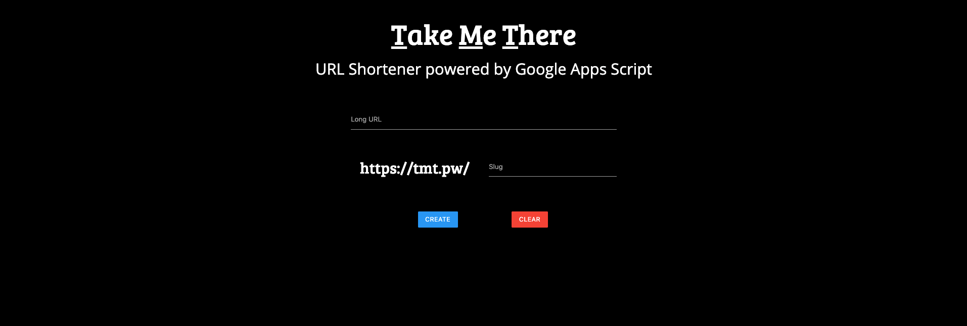 URL Shortener powered by Google Apps Script