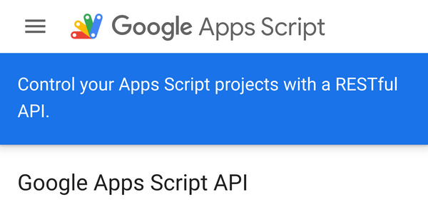 How to use Google Apps Script REST API from browser editor